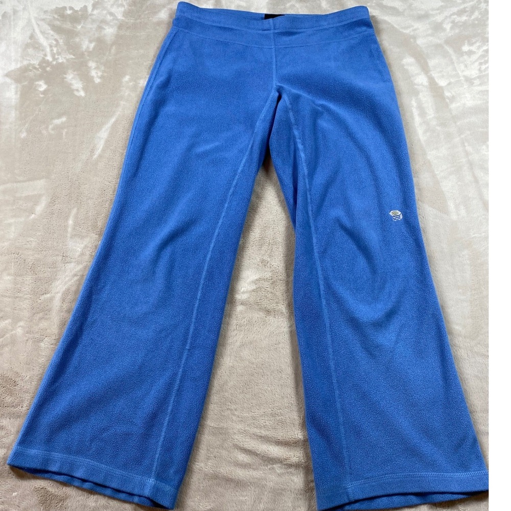 Mountain Hardwear Womens Fleece Pants XS Blue Straight Leg Elastic Drawstring